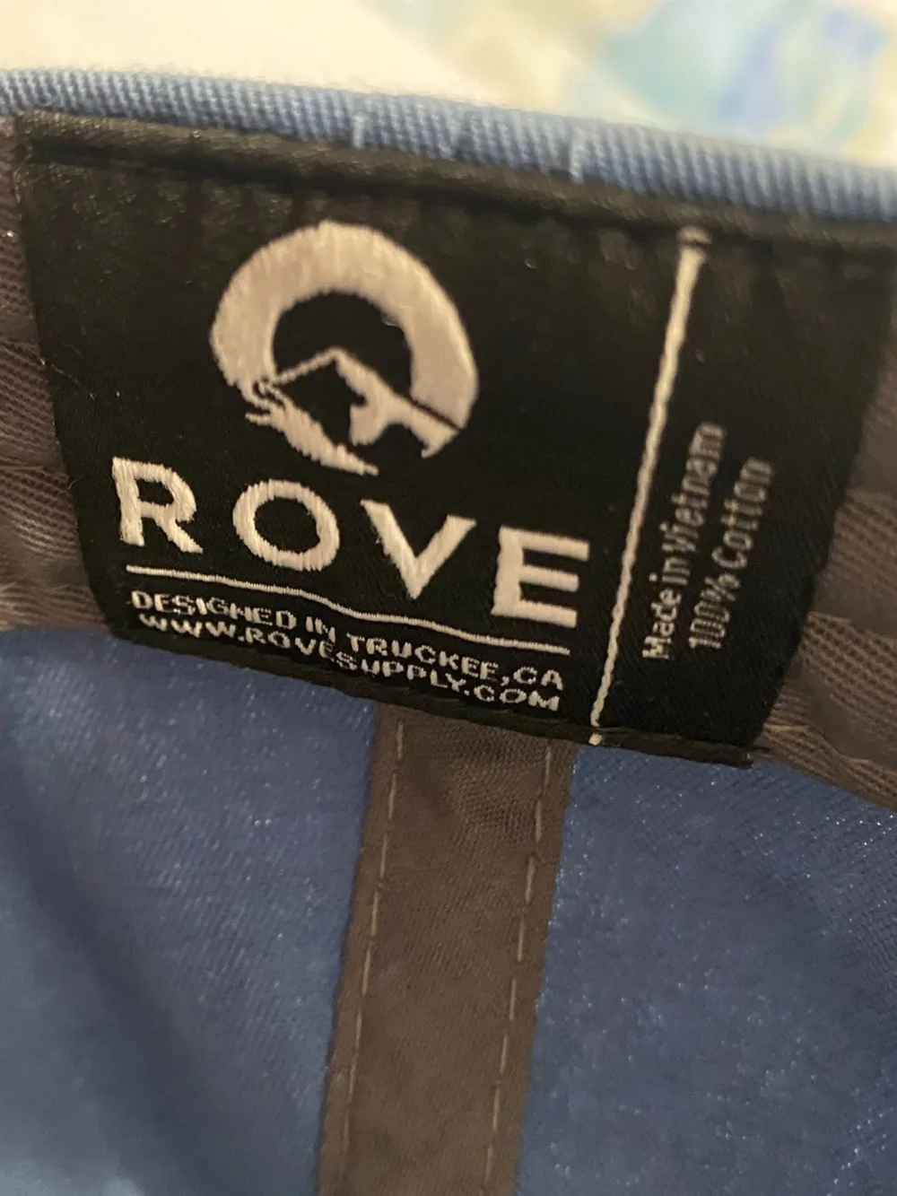 ROVE Steamboat, Colorado Cap Blue with Yellow Mountain Design Patch 100% Cotton